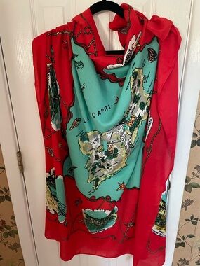 J. Crew Mediterranean map pattern large Scarf